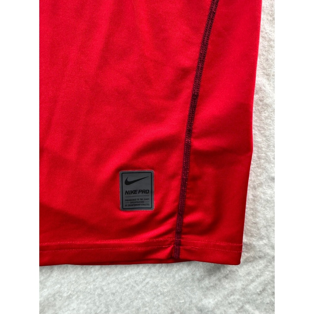 Nike Pro Dri Fit Fitted T Shirt Red Mens XL Short Sleeve Athletic‎ Gym - Picture 4 of 16